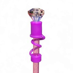 Pink Diamond Silicone 10mm Straw   Topper | Straw Cover | Fits Sta…